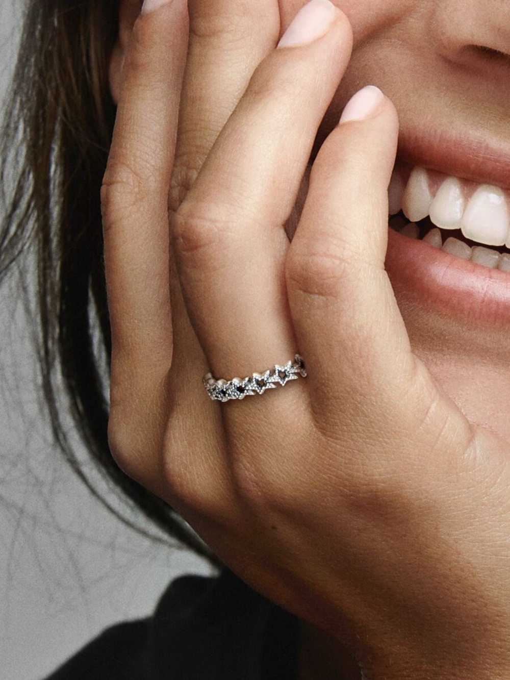 Pandora Band of Asymmetric Stars Ring in Sterling Silver 925 Size 9